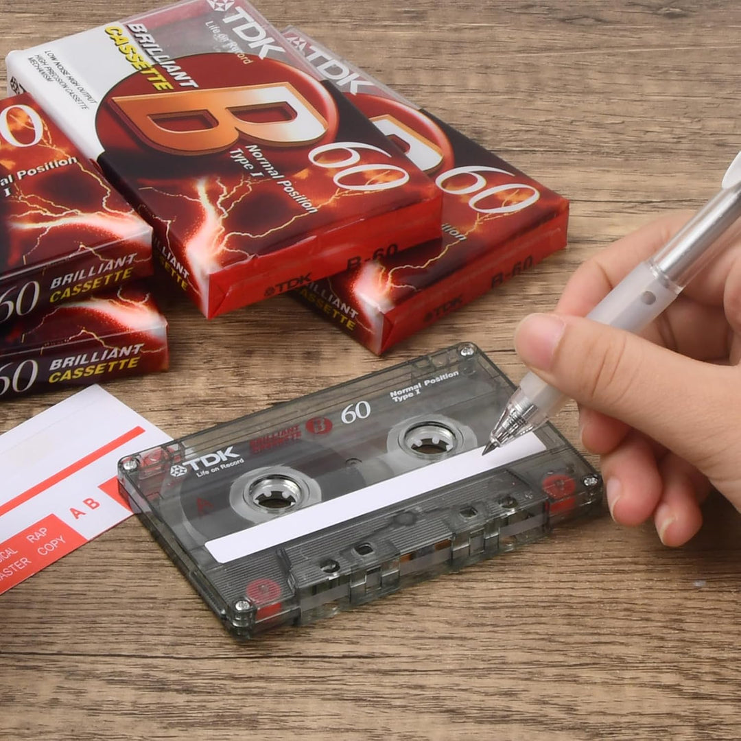 Natuce 10 Stück Kassette,Audio-Kassetten geräuscharm,60-Minuten Low Noise Musikkassette,Transparente