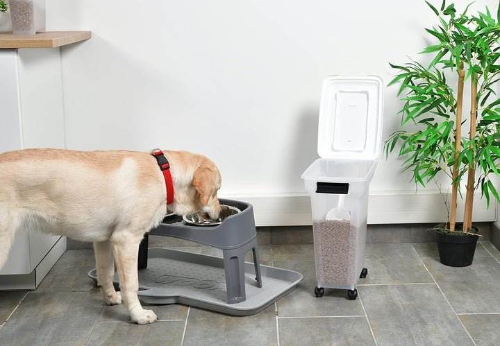 Iris Ohyama, Hundefutter Aufbewahrung, Futtertonne hund, 20L/7.5kg, luftdicht, BPA-frei, 4 Räder & S