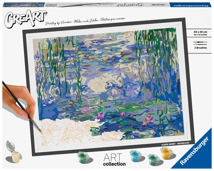 Ravensburger CreArt-Malen nach Zahlen 23651 Art Collection: Waterlilies (Monet) ab 14 Jahren, Yellow