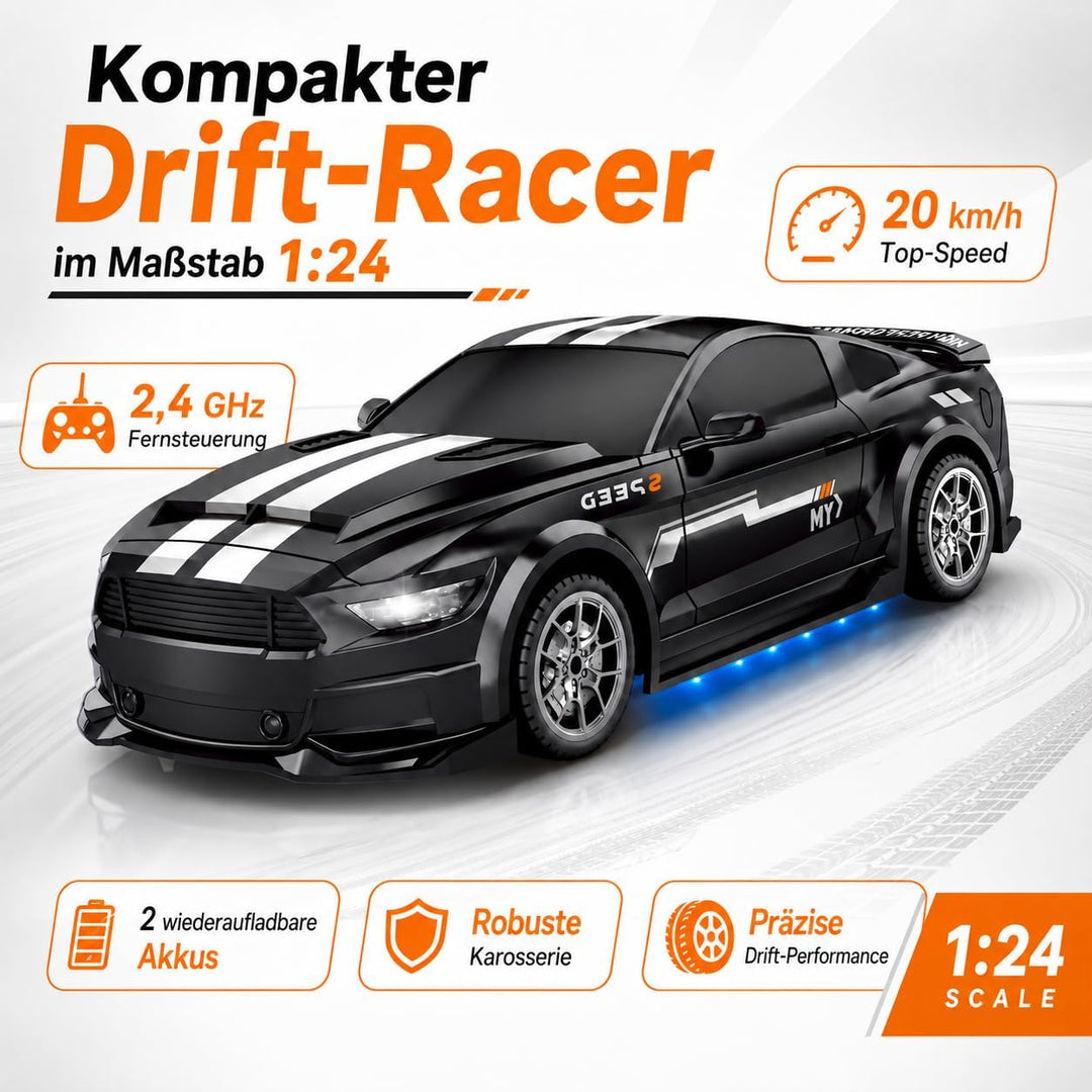 Ferngesteuertes Auto 1:24 Scale Drift Car 4WD 2.4GHz RC Drift Auto 20KM/H Hohe Geschwindigkeit Rennw
