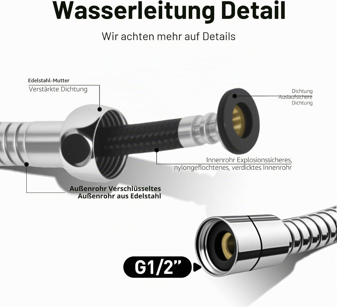 WEIDMAX Bidet-Handbrause,Hohe Powered Hand gehalten Bidet Sprayer Premium Edelstahl gebürstet Spraye