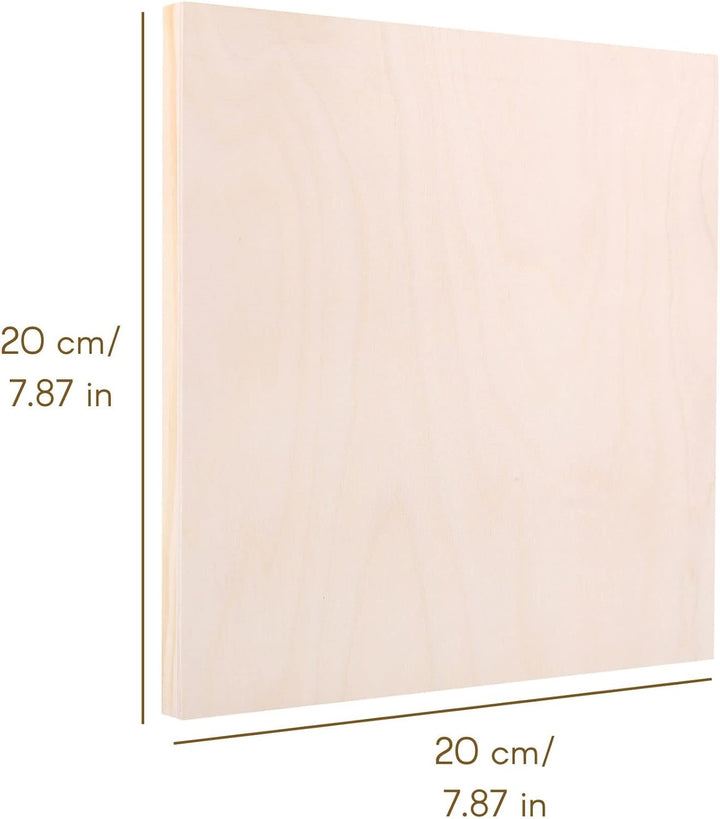 Creative Deco Holz Leinwand zum Bemalen 20 x 20 cm 8er Pack | Set von Holz-Malgründe | 1,7 cm Dicke
