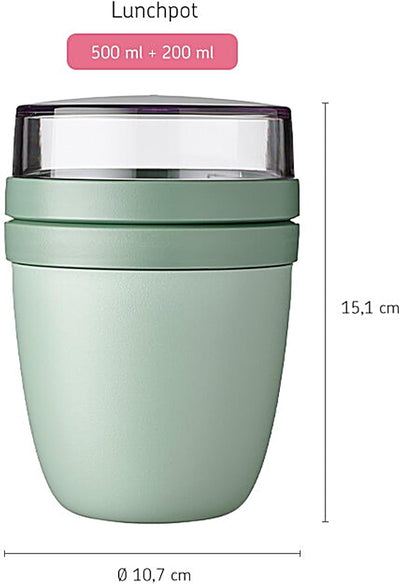 Mepal 'Ellipse' Lunchpot to go 500 ml & 200 ml, Farbe & Stückzahl:Nordic Pink & Nordic Green Pink/Gr