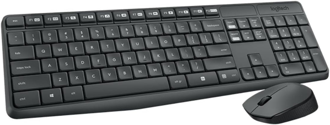 Logitech MK235 Kabelloses Tastatur-Maus-Set, 2.4 GHz Verbindung via Unifying Nano USB-Empfänger, 10m