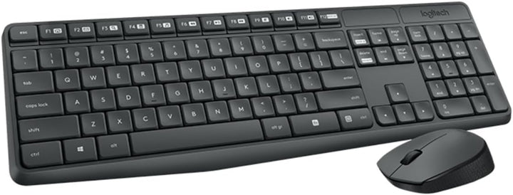 Logitech MK235 Kabelloses Tastatur-Maus-Set, 2.4 GHz Verbindung via Unifying Nano USB-Empfänger, 10m