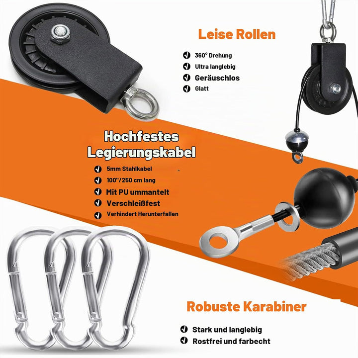 Favuit Kabelzug Fitness Kabel Latzug, Gym Kabel Unterarmtrainer Set Arm-Krafttraining Gewicht Traini