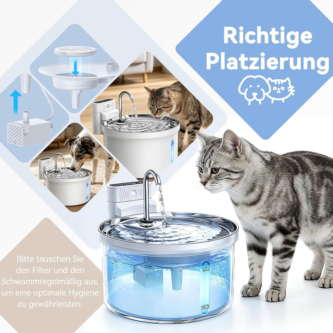 12 Stück Filter für FEELNEEDY 3,5L FN-W08L / W08 Katzenbrunnen, Trinkbrunnen Katzen Filter mit Aktiv