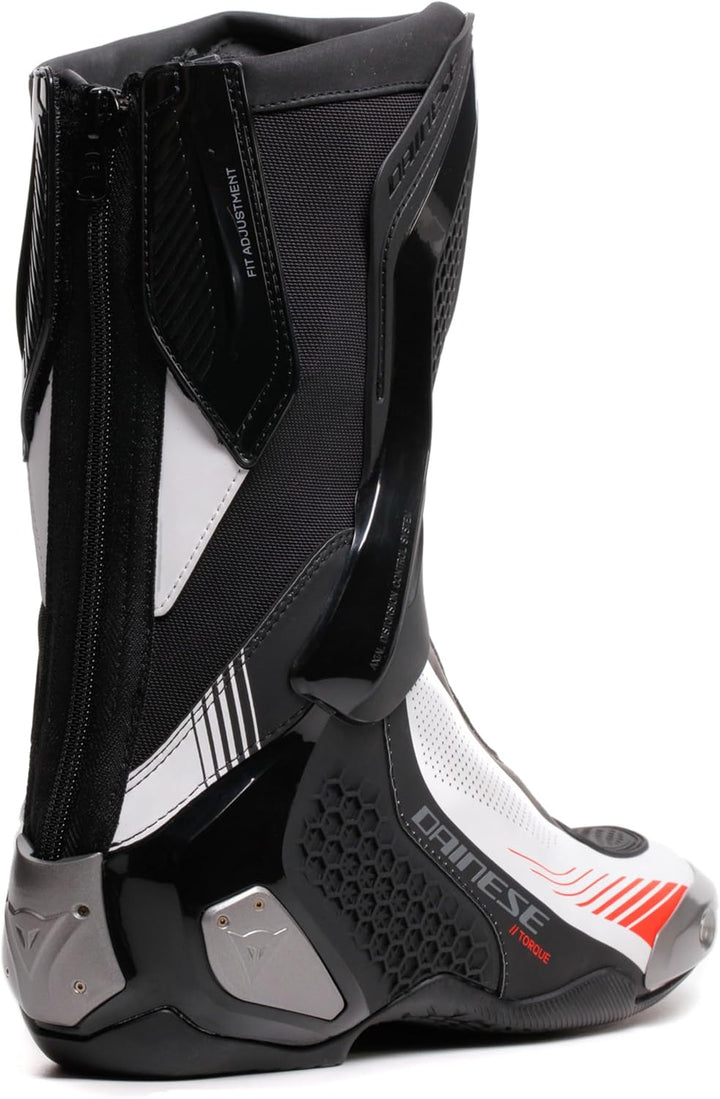 Dainese Stiefel Torque 4 Air Boots Motorradstiefel Racing Stiefel, 45 EU Black White Red Fluo 45 EU,