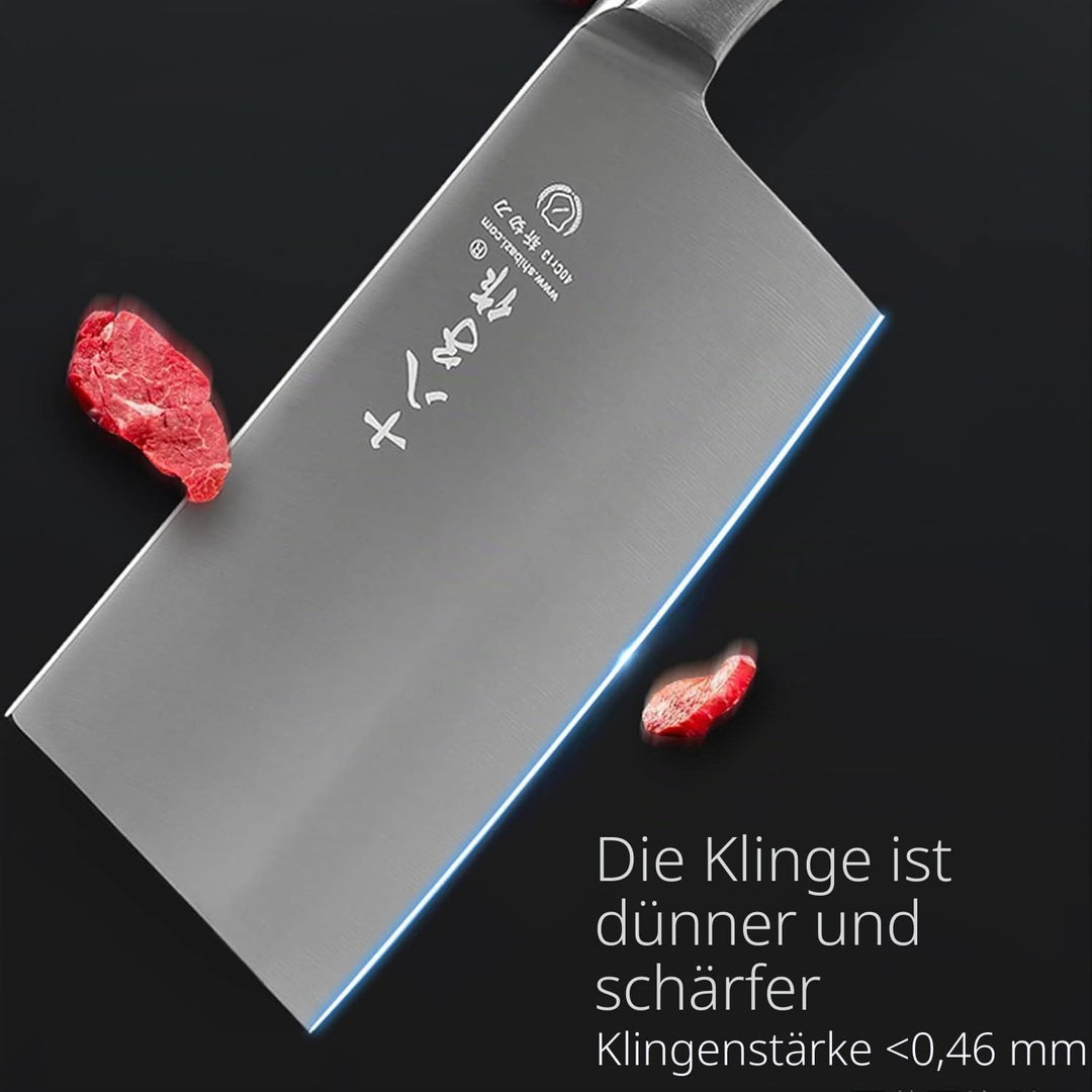 SHI BA ZI ZUO Chinesisches Gemüsemesser 7-Zoll-Slicer-Messer mit Stahlgriff Küchenmesser zum Schneid