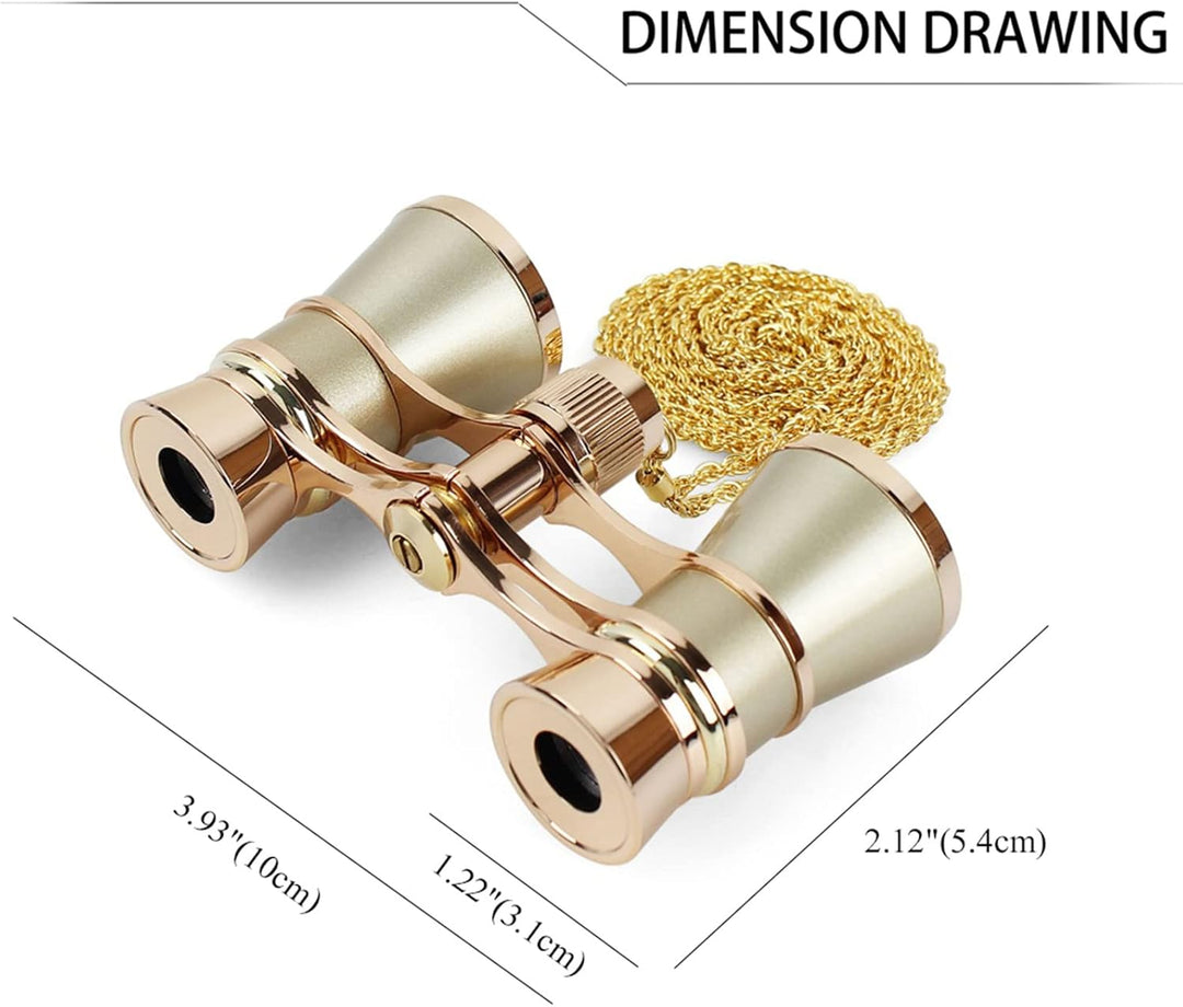 Aroncent Fernglas 3 X 25 kompakte Ferngläser mit Kette Damen Metall Teleskop für Wandern Sightseeing