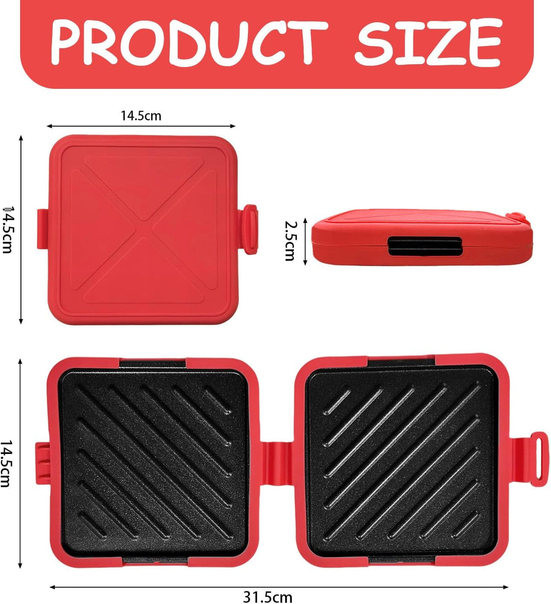 Sandwichmaker Mikrowelle, Mini Sandwichmaker für Mikrowelle und Backofen, Mikrowellen Sandwichtoaste
