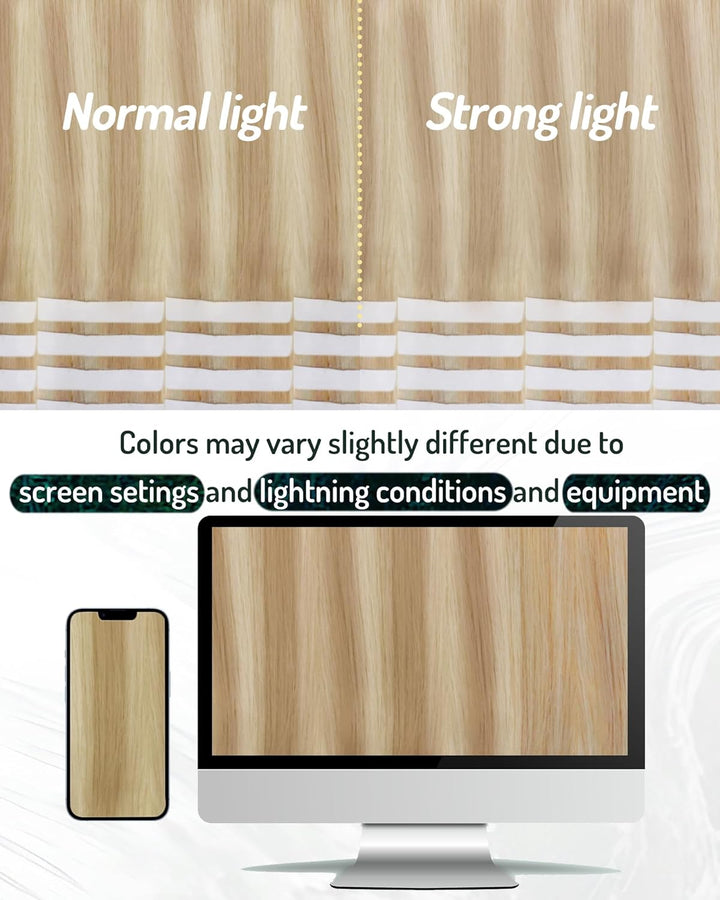 RUNATURE 55cm Tape Extensions Echthaar Blond Invisible Tape in Extensions Echthaar 20 Stück 50g Unsi