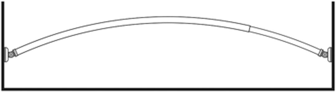 ALU AUSZIEHBAR Oval Winkelstange + 2 Schrägwand Adapter Bogenstange Chrom Stange/Zwischen zwei Wände