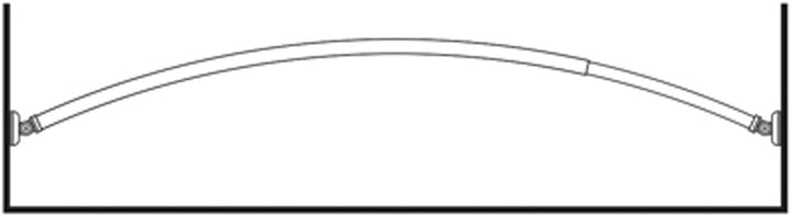 ALU AUSZIEHBAR Oval Winkelstange + 2 Schrägwand Adapter Bogenstange Chrom Stange/Zwischen zwei Wände