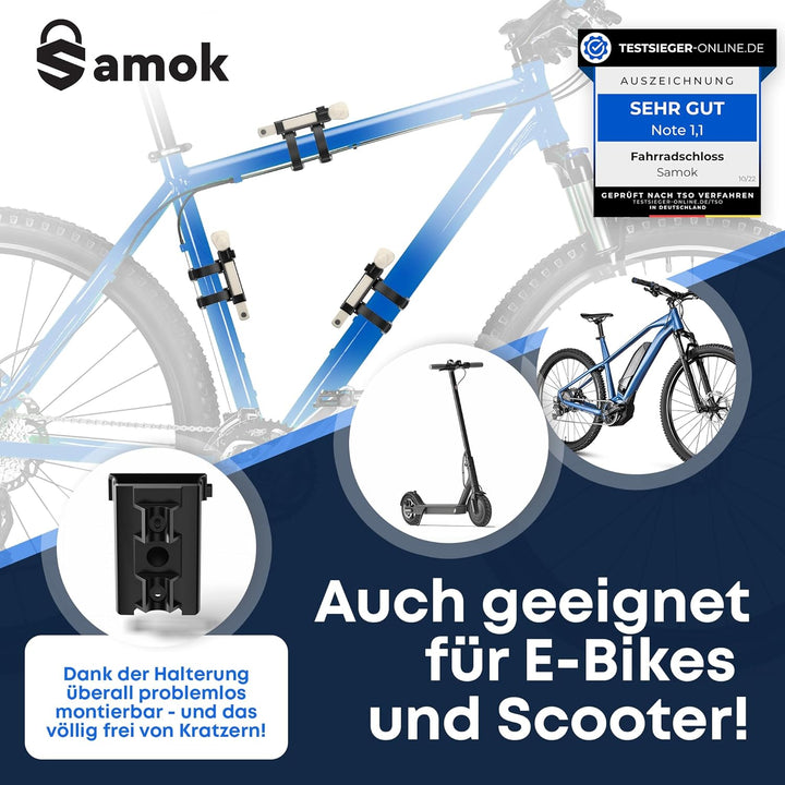 Samok Fahrradschloss Faltschloss 120cm - Faltschloss Fahrrad inkl. Halterung &amp; Zubehör - Extrem sich