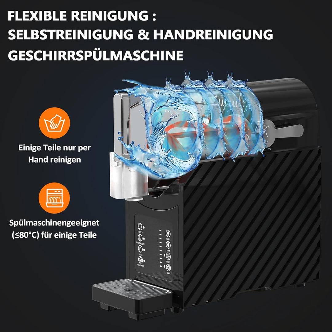 2,5L Slush Maschine, 3-in-1 Slushie Maschine für zu Hause, 3 voreingestellte Programme für Slushie,