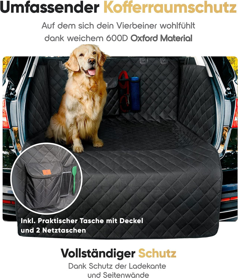 HELDENWERK Kofferraumschutz Hund gesteppt mit Seiten- und Ladekantenschutz I Hundedecke Auto Kofferr