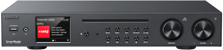 KENWOOD KR-W8000SCD - Smart HiFi-CD Receiver mit 3,2" TFT, 60 W RMS, WiFi Internetradio, DAB+, UKW,