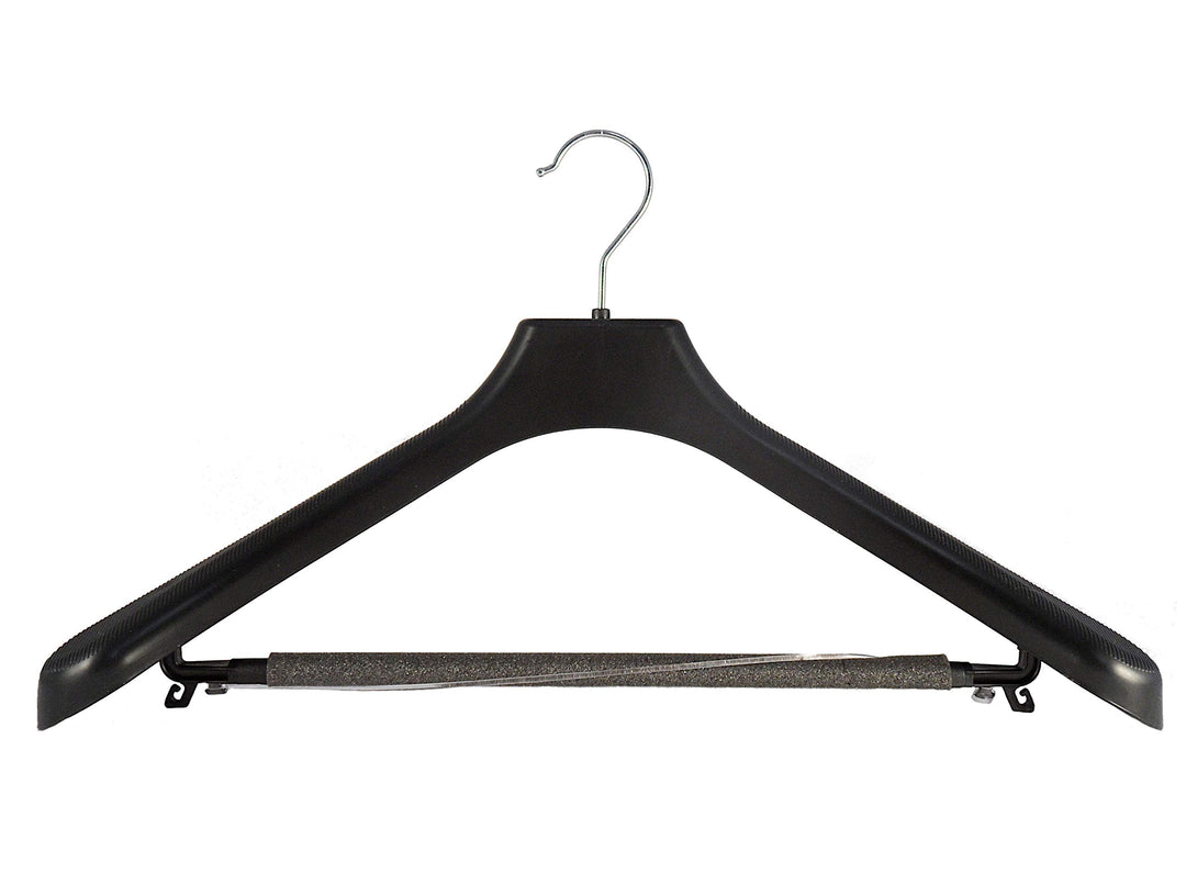 Anzug und Kostümbügel, Kleiderbügel mit Steg und Schaum, 48cm, schwarz, Neu, 50 Stück