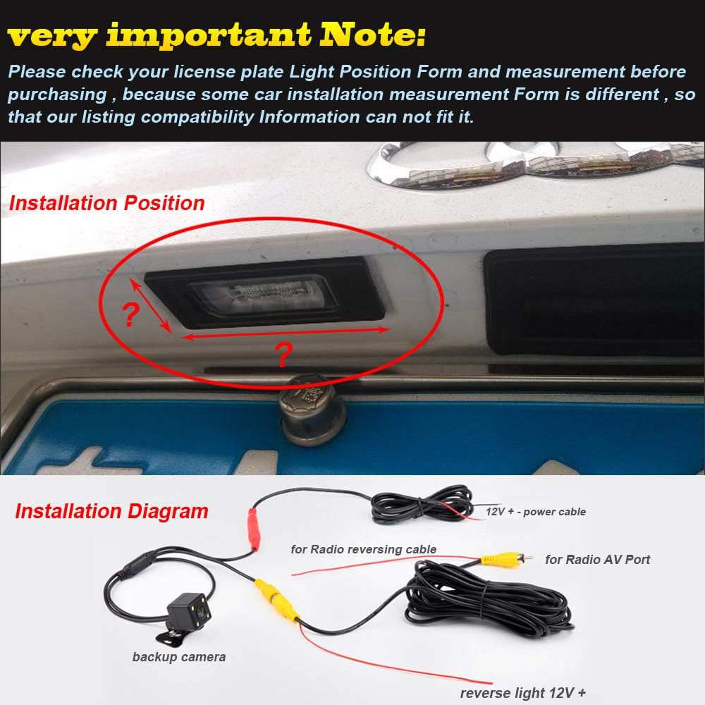 1280 * 720 Pixels Auto Rückfahrkamera Replacement for BMW 1/3/5 seires E90 E91 E92 E93 E82 E88 E39 E