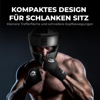 FIGHTR® Kopfschutz mit bestem Sitz für maximalen Schutz | Boxhelm für Sparring | Verstellbare Grösse