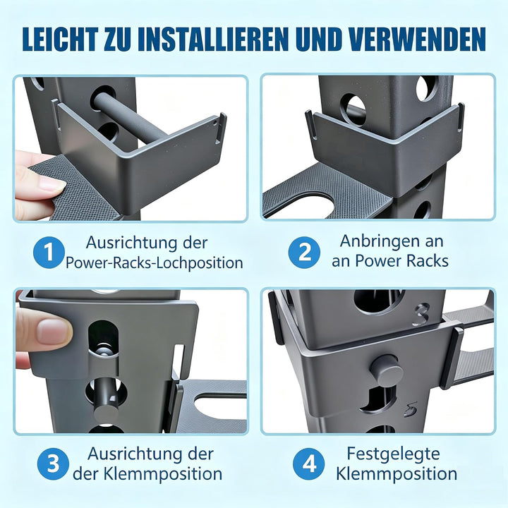 Olympische Langhantelhalterung für 3x3 Power Racks, Rack-montiert, Schwerlaststahl, werkzeuglose Ins