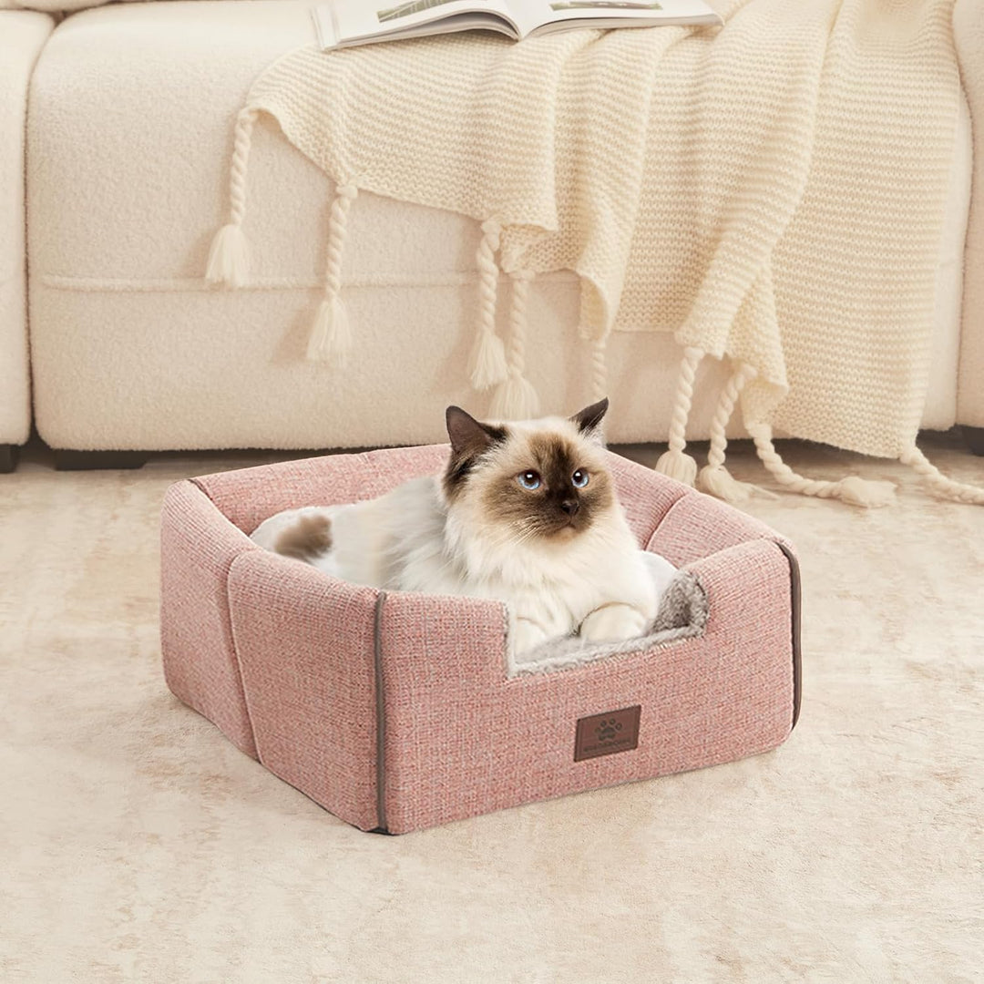 Katzenbett für Indoor-Katzen - Katzenhöhle, Katzenzelt mit abnehmbarem, waschbarem Kissen, weich und