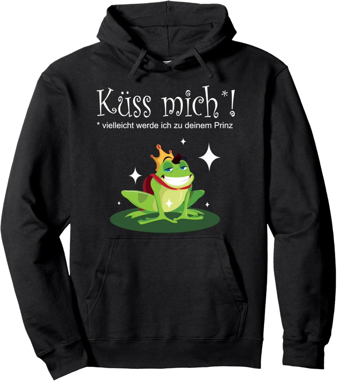 Froschkönig Küss mich ich werde Prinz Karneval Kostüm Pullover Hoodie