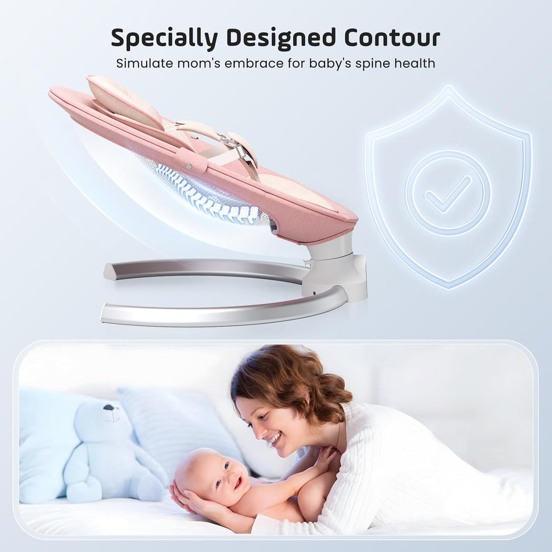 Babywippe, Babyschaukel Elektrisch mit Kabel und mit Bluetooth, Elektronisch Baby Schaukelsitz Babyw