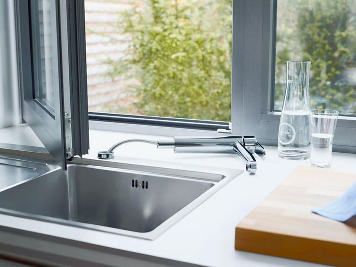 GROHE Eurostyle C Einhand-Spültischbatterie, mittelhoher Auslauf für Vor-Fenster-Montage 31159002, C