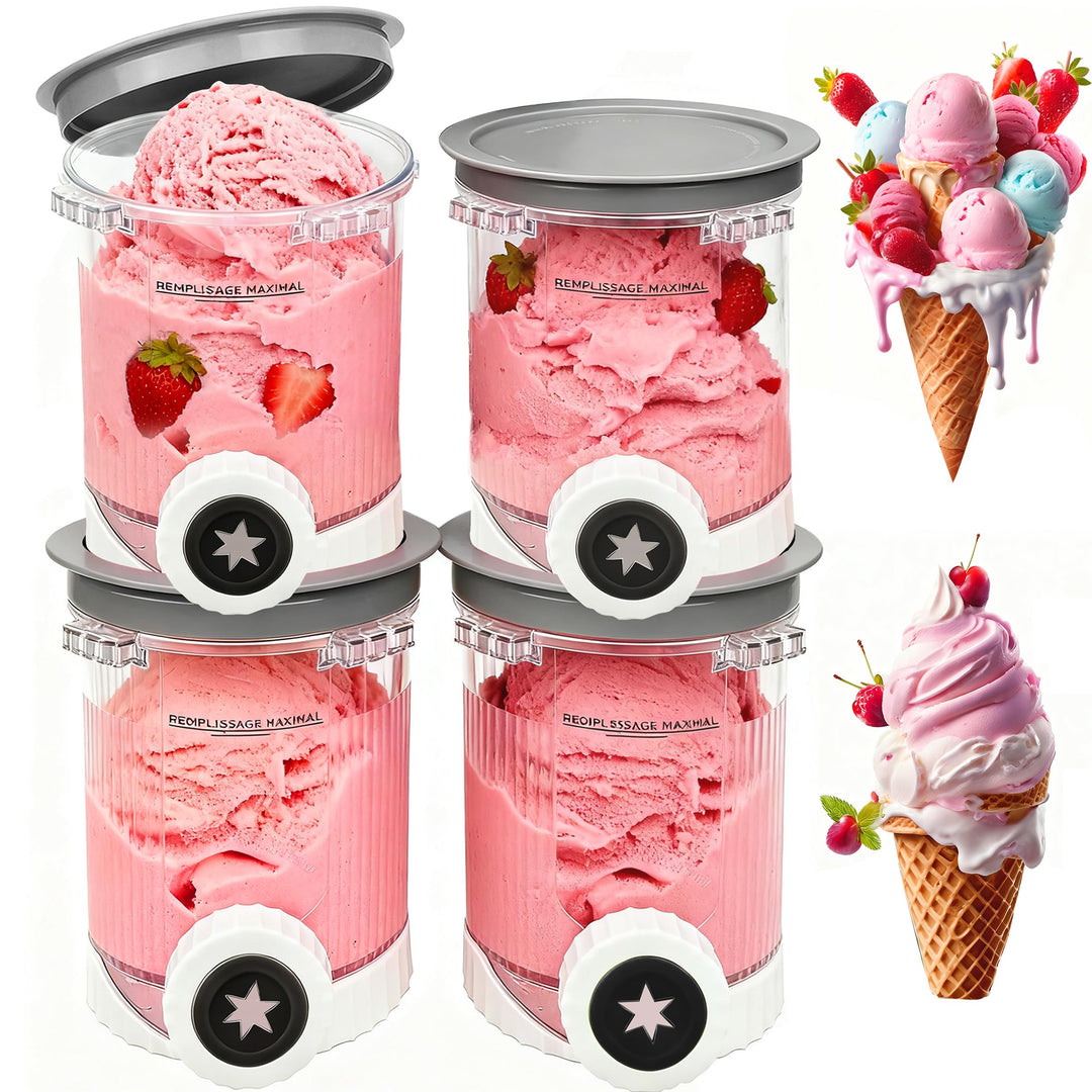 4 Stück Ersatz für Ninja Creami Swirl Behälter NC701EU 480ML BPA-Frei und Spülmaschinenfest Becher k
