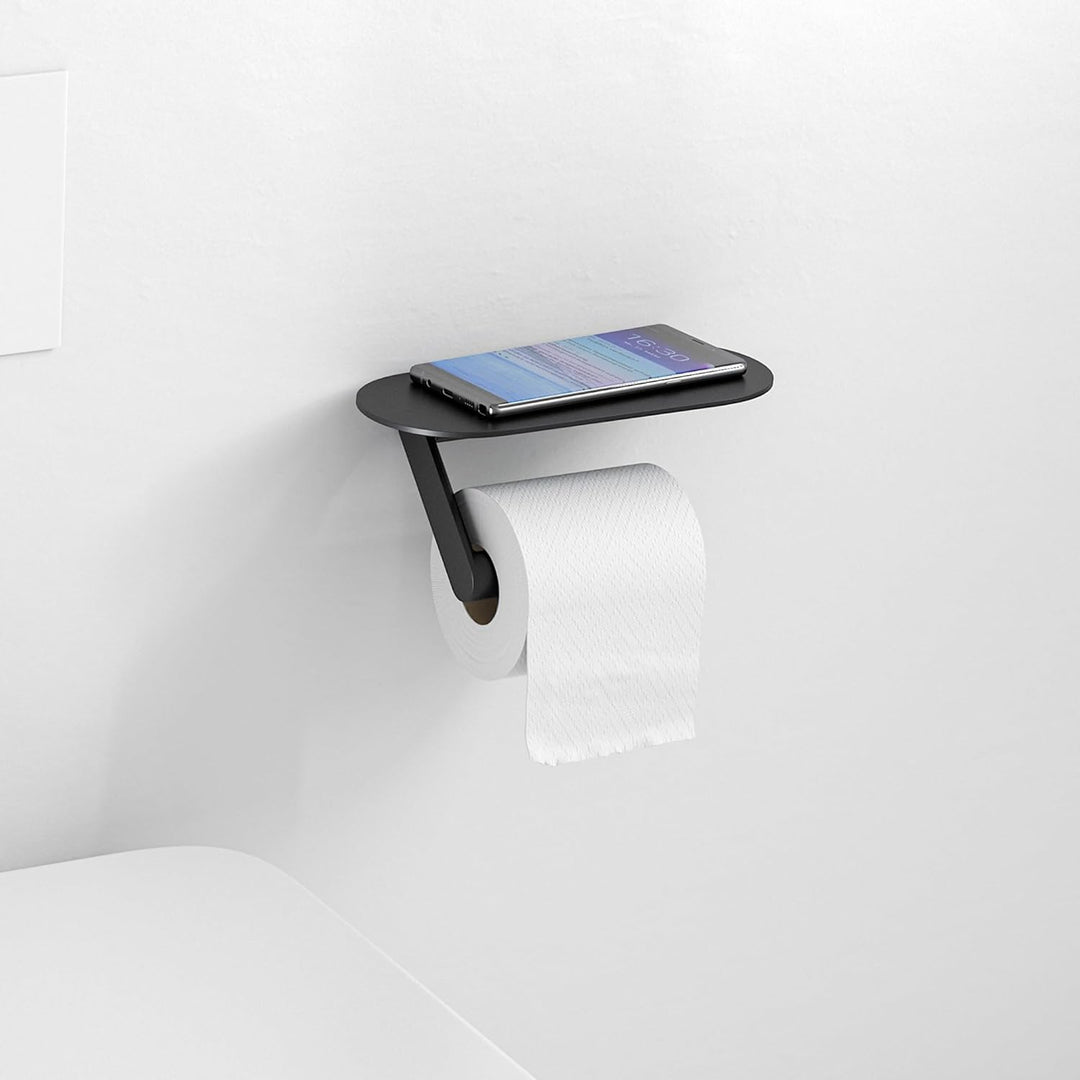 hansgrohe WallStrois - Toilettenpapierhalter, Klopapierhalter mit Ablage, 23cm, Badezimmer Zubehör o