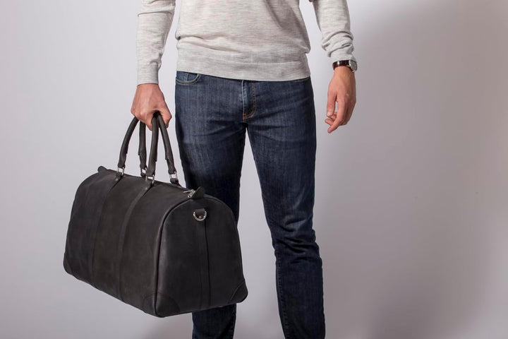 HOLZRICHTER Berlin No 8-2 (L) - Premium Weekender Reisetasche, Sporttasche & Handgepäck aus Leder -