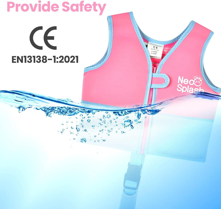Kinder Mädchen Junge Schwimmlernweste, Schwimmhilfe Schwimmen Jacket für Kleinkinder Alter 1-6 mit E