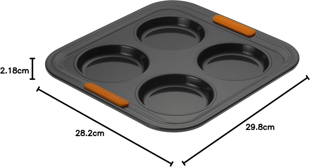 Le Creuset Antihaft Backform für Yorkshire-Pudding, Für 4 Stück (Ø 10 cm), Sauerteigbeständig, Aus K