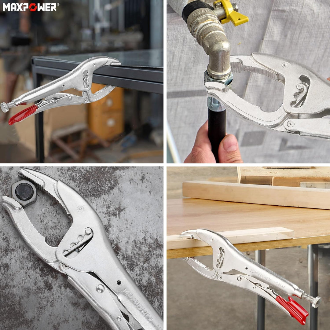 MAXPOWER 250mm Gripzange 50-100mm Öffnungskapazität Vier-Gang-Einstellung Gripzangen