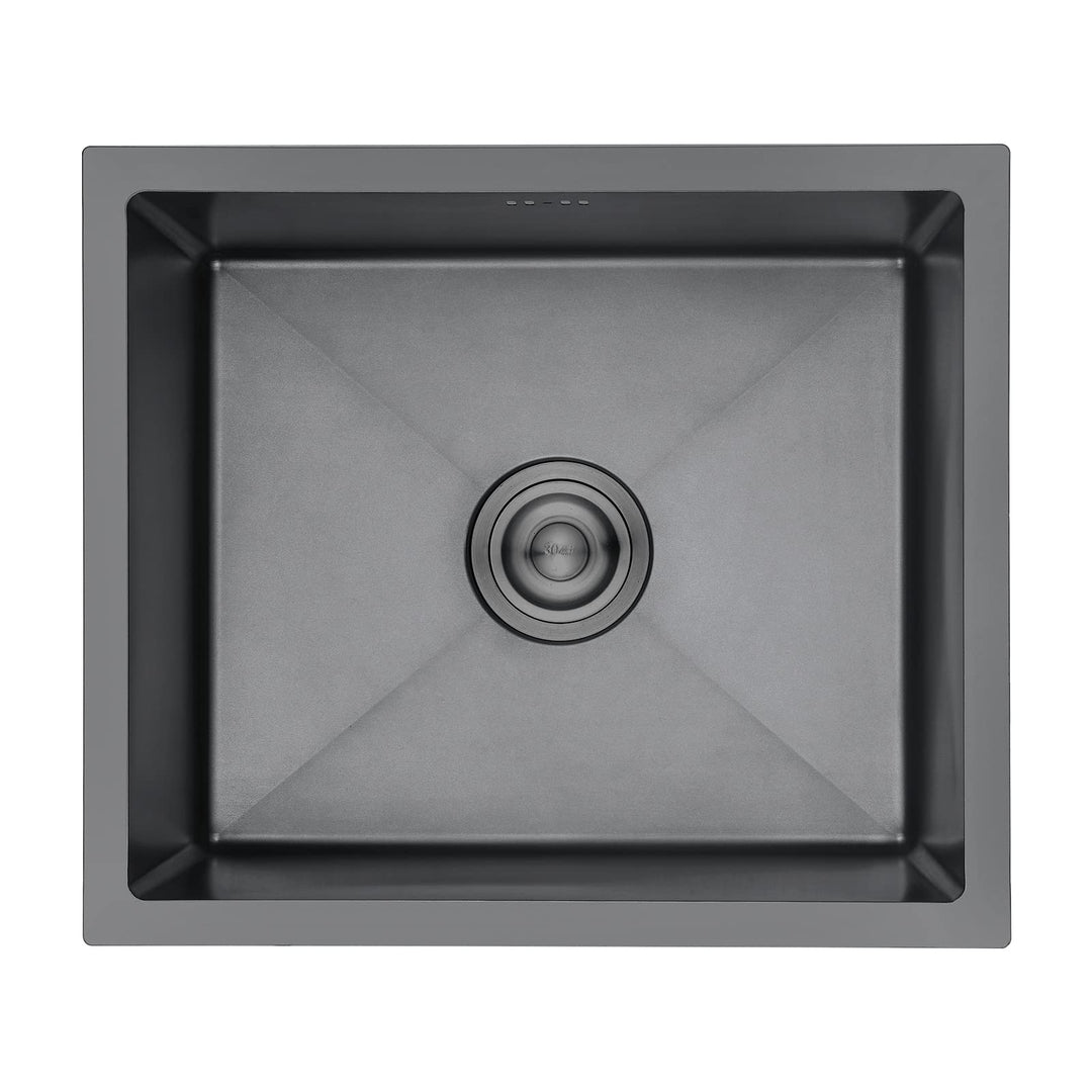Ibergrif Spüle Küchenspülen für den Unterbau und Aufsatz, 50-43cm Unterbaubecken, Spülbecken Satin E