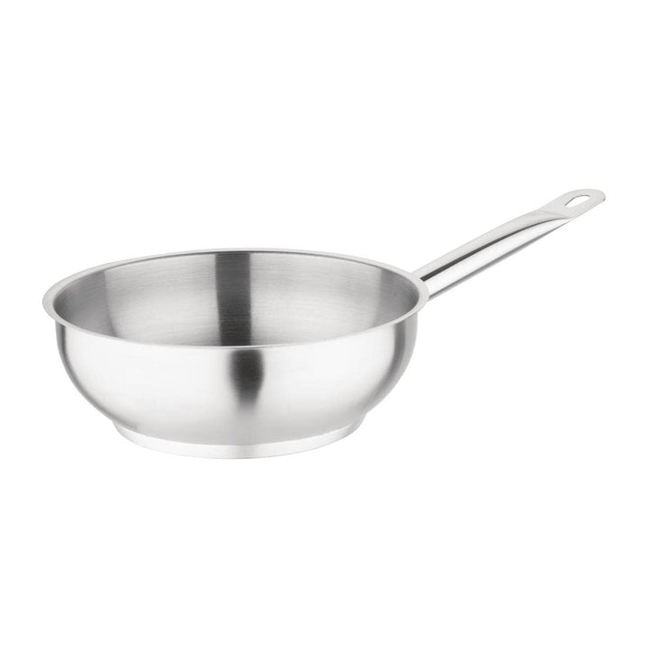 Vogue Edelstahl-Sauté-Bratpfanne 20 cm, Silber, 6,5 cm (H), induktionsgeeignet, verschweisster Griff