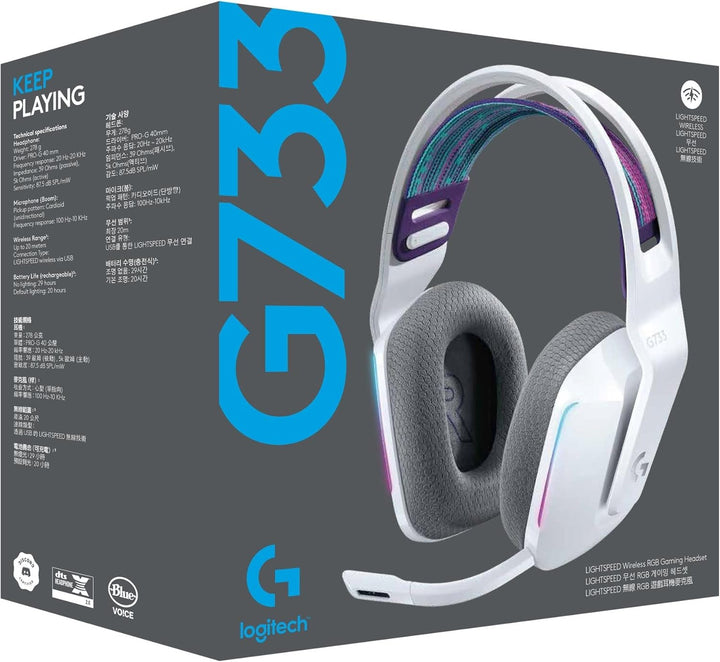 Logitech G733 LIGHTSPEED kabelloses Gaming-Headset mit Kopfbügel, LIGHTSYNC RGB, Blue VO!CE Mikrofon