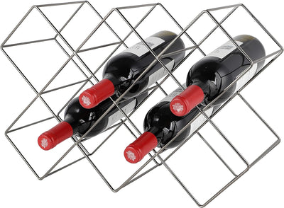 Echtwerk Weinregal für bis zu 8 Flaschen, Flaschenregal freistehend, Weinflaschenhalter, Weinlagerun