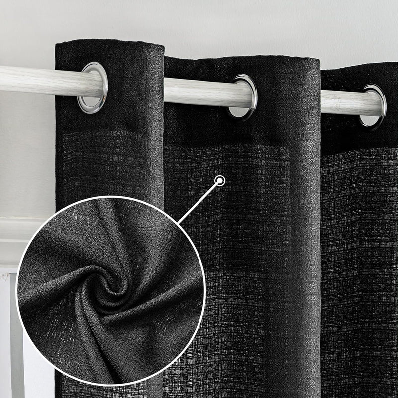 MIULEE 2er Set Voile Vorhang Sheer Leinenvorhang mit Ösen Transparente Unregelmässige Textur Gardine