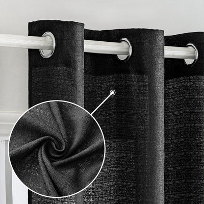 MIULEE 2er Set Voile Vorhang Sheer Leinenvorhang mit Ösen Transparente Unregelmässige Textur Gardine