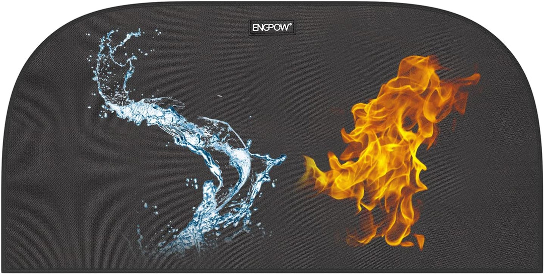 Kamin Matte Feuerfeste Unterlage 100 x 50CM Halbrund Funkenschutzplatte Herdbereich Feuerstelle Matt