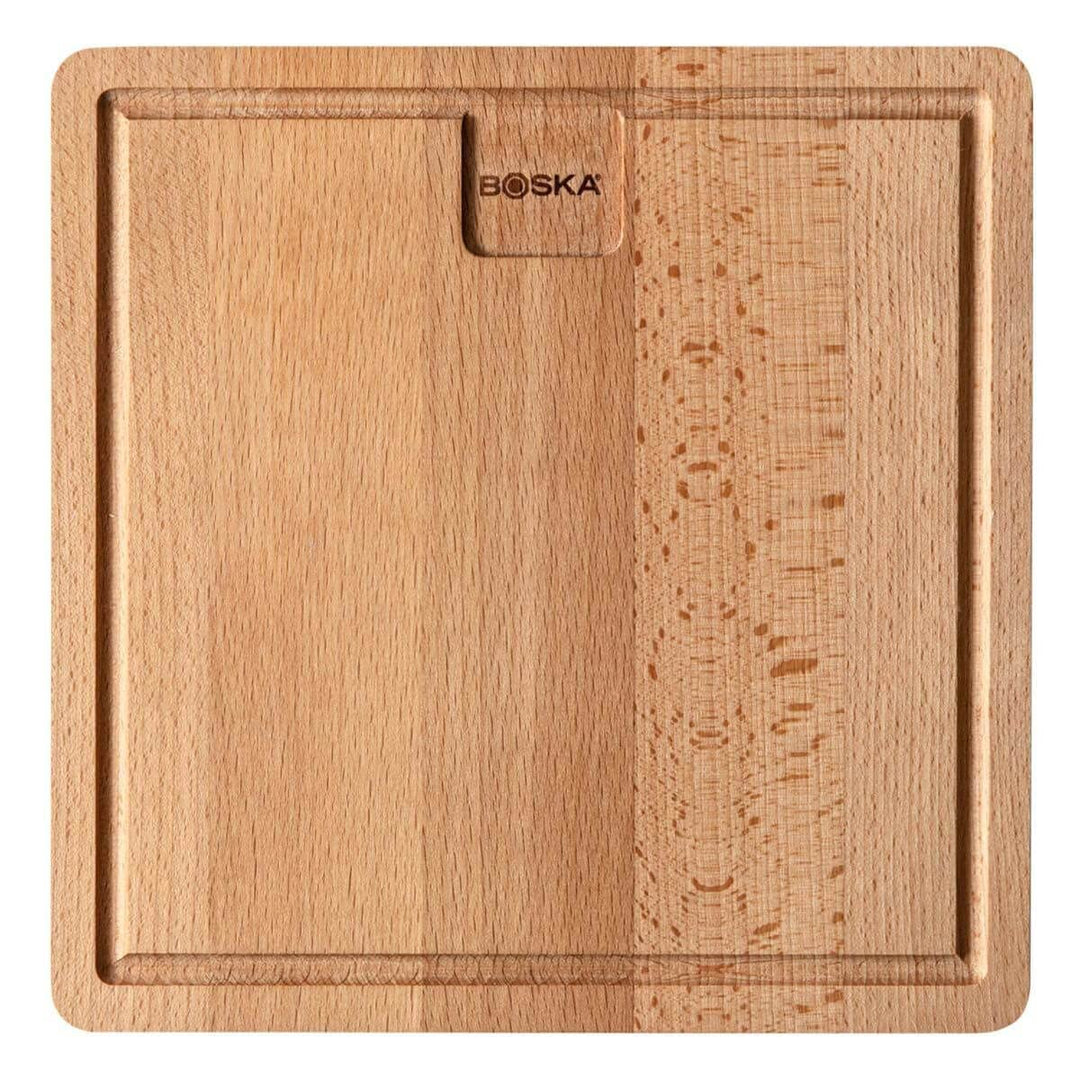 Boska Dining Board Amigo S/Servierbrett/Europäisches Buchenholz/Dinnerbrett mit Auffangrinne / 23x23