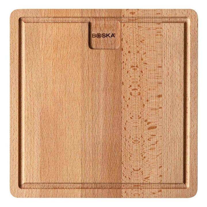 Boska Dining Board Amigo S/Servierbrett/Europäisches Buchenholz/Dinnerbrett mit Auffangrinne / 23x23