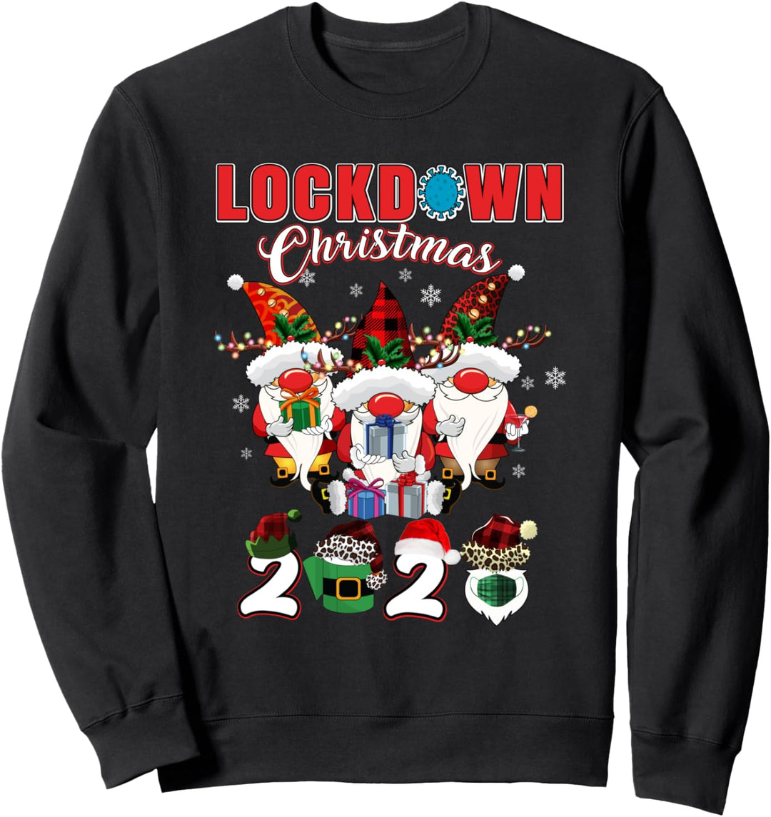 Lockdown Christmas 2020 Quarantine Shirt Gnome Face Mask Sweatshirt