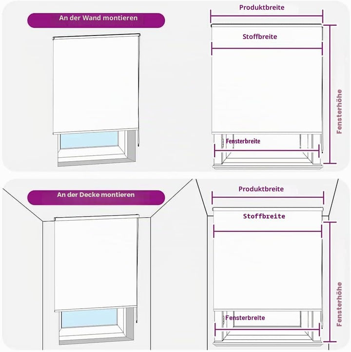 vidaXL Duschrollo mit Kassette 80x240 cm Stoffbreite 76 cm, Duschvorhang, Badewannenvorhang, Seitenz