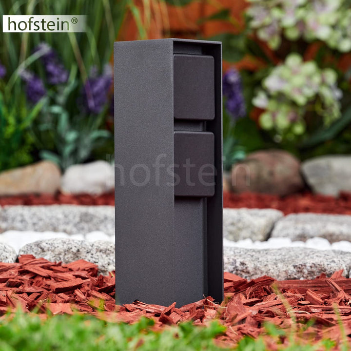 Steckdosensäule Reigolil, Steckdose mit Leuchte aus Metall/Kunststoff in Anthrazit/Schwarz, Steckdos