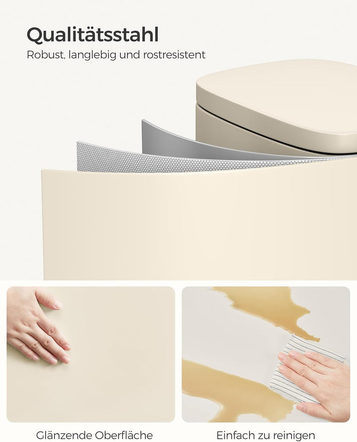 SONGMICS Mülleimer Küche, 30 Liter, Abfalleimer, Tretmülleimer, Küchenmülleimer mit Softclose-Deckel