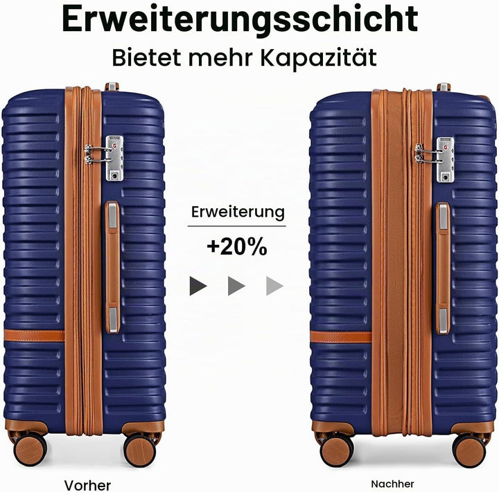 Joyway Koffer Reisekoffer von ABS Hartschalen Erweiterbar Trolley Kofferset mit TSA Schloss und 4 Ro